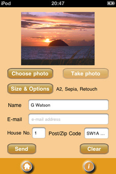 iphone app - order screen